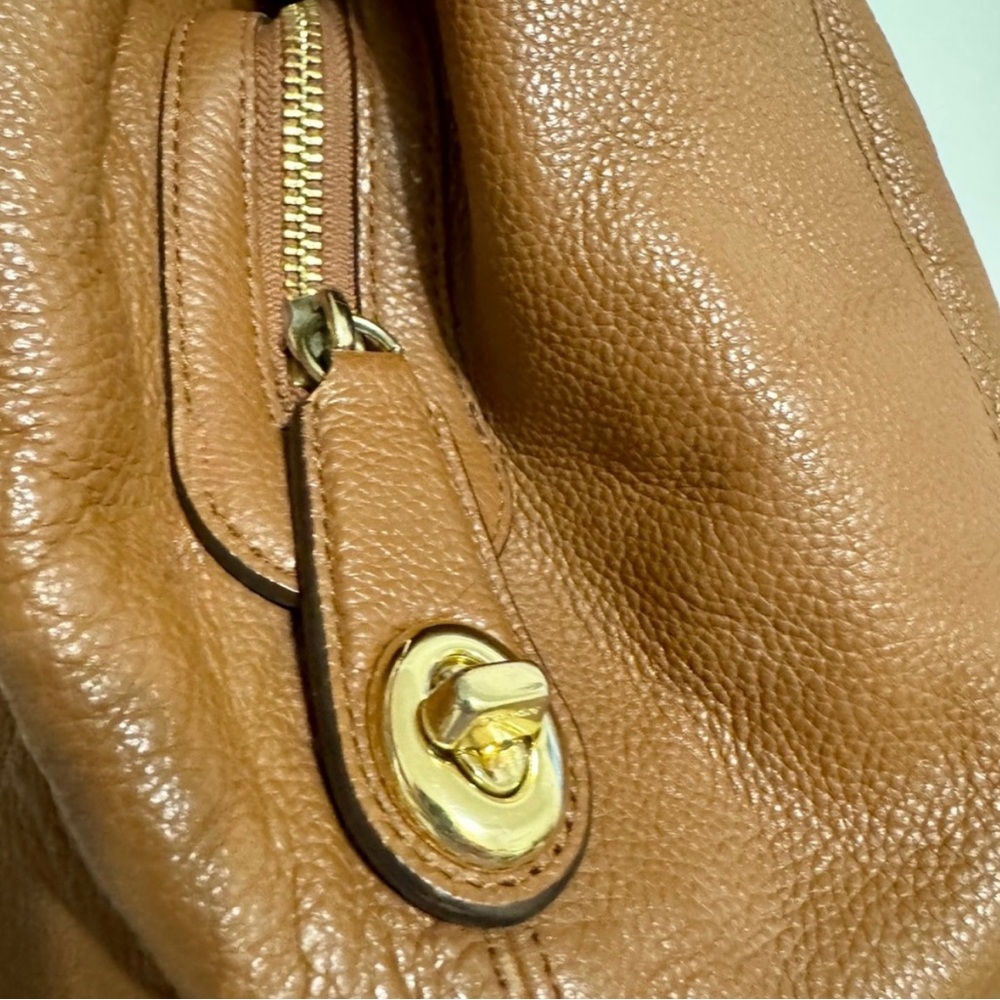 Coach Edie Brown Pebbled Leather Bag - Picture 5 of 9
